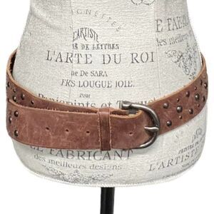 BANANA REPUBLIC Wide Studded Brown Leather Belt Women's, L